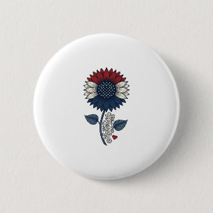Badge Rond 5 Cm Conception de T-shirt patriotique Fleur de soleil 