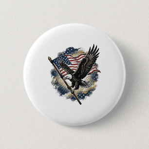 Badge Rond 5 Cm Conception de T-shirt Patriotique Vintage Eagle Fl