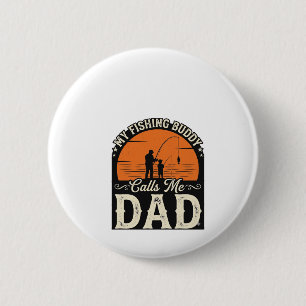 Badge Rond 5 Cm Conception de T-shirt pour papa, compagnon de pêch