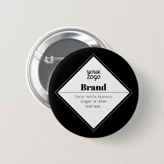 Badge Rond 5 Cm Conception de texte moderne éditable & Votre logo (Devant & derrière)