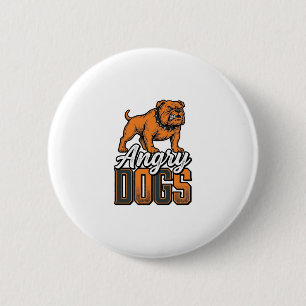 Badge Rond 5 Cm Conception de typographie Bulldog vintage Angry Do
