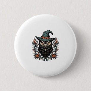 Badge Rond 5 Cm Conception de vecteur de chapeau de sorcière de hi