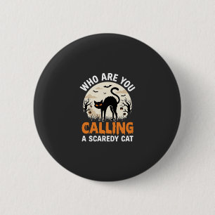 Badge Rond 5 Cm Conception de vecteur de chat noir drôle d'Hallowe