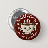 Badge Rond 5 Cm Conception de vibrations de café mignonnes (Devant & derrière)