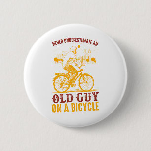 Badge Rond 5 Cm Conception de vieux motard   Bicyclette   Ne sous-