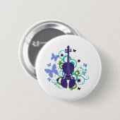 Badge Rond 5 Cm Conception de violon de ciel (Devant & derrière)