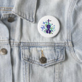 Badge Rond 5 Cm Conception de violon de ciel (En situation)