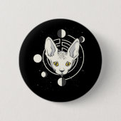 Badge Rond 5 Cm Conception de visage de chat spatial cool (Devant)