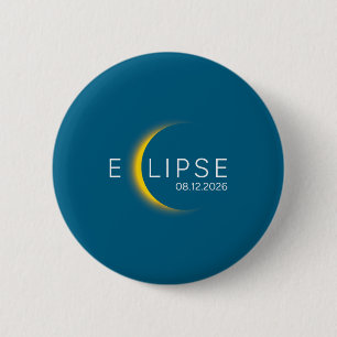 Badge Rond 5 Cm Conception d'éclipse solaire Éclipse solaire total