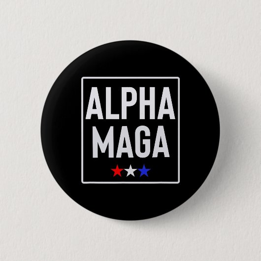 Badge Rond 5 Cm Conception d'élection Alpha Mega Trump 2024 (Devant)