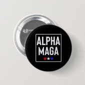 Badge Rond 5 Cm Conception d'élection Alpha Mega Trump 2024 (Devant & derrière)