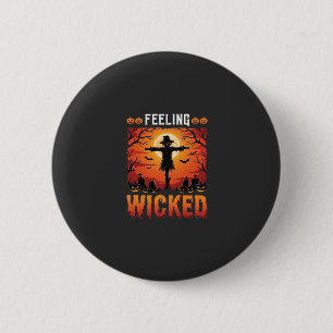 Badge Rond 5 Cm Conception d'épouvantail d'Halloween qui fait mal_