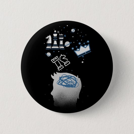 Badge Rond 5 Cm Conception des échecs (Devant)