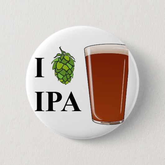 Badge Rond 5 Cm Conception d'IPA du "houblon" I (Devant)
