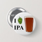 Badge Rond 5 Cm Conception d'IPA du "houblon" I (Devant & derrière)