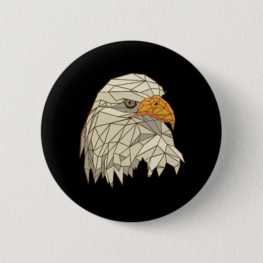 Badge Rond 5 Cm Conception d'oiseau de proie aigle américain (Devant)
