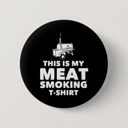 Badge Rond 5 Cm Conception drôle de fumage de viande BBQ (Devant)