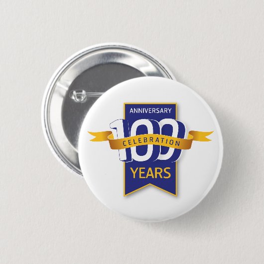 Badge Rond 5 Cm Conception du 100e anniversaire (Devant & derrière)