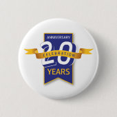 Badge Rond 5 Cm Conception du 20e anniversaire (Devant)
