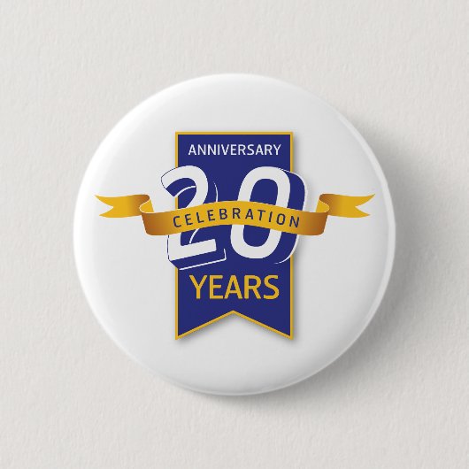 Badge Rond 5 Cm Conception du 20e anniversaire (Devant)