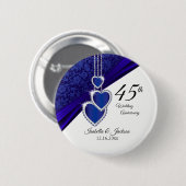 Badge Rond 5 Cm Conception du 45e anniversaire du Mariage (Devant & derrière)