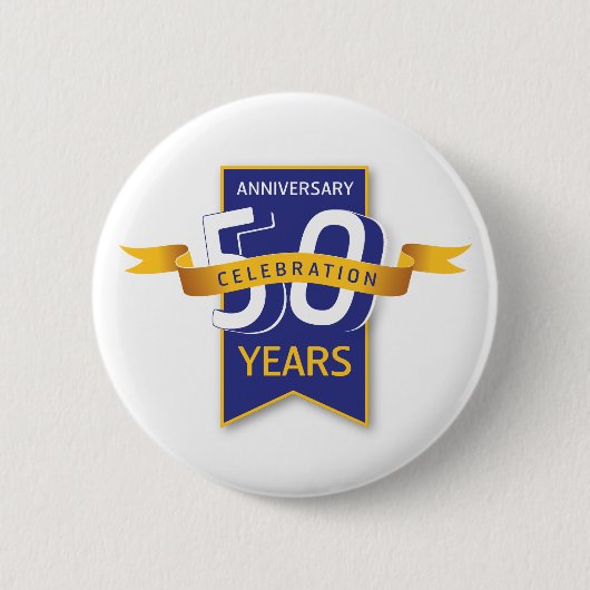 Badge Rond 5 Cm Conception du 50e anniversaire (Devant)