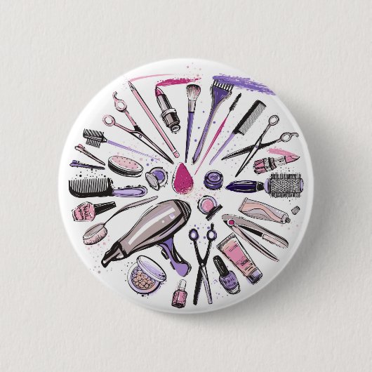 Badge Rond 5 Cm Conception du cercle de maquillage (Devant)