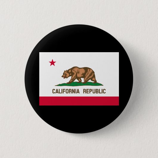 Badge Rond 5 Cm Conception du drapeau de l'État de Californie (Devant)
