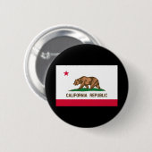Badge Rond 5 Cm Conception du drapeau de l'État de Californie (Devant & derrière)
