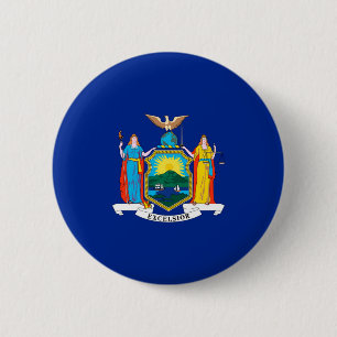 Badge Rond 5 Cm Conception du drapeau de l'État de New York