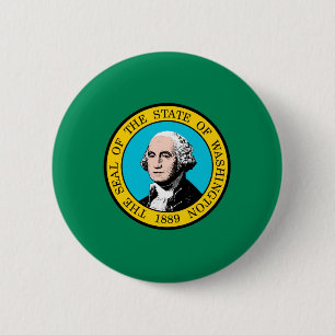 Badge Rond 5 Cm Conception du drapeau de l'État de Washington