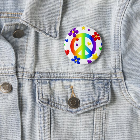 Badge Rond 5 Cm conception du panneau de paix (En situation)