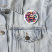 Badge Rond 5 Cm Conception dynamique de l'énergie des fleurs avec (En situation)