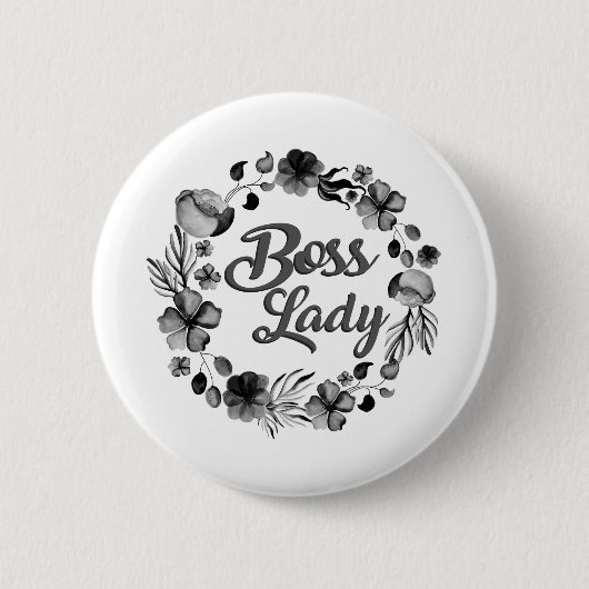 Badge Rond 5 Cm conception fleurie de dame de patron (Devant)
