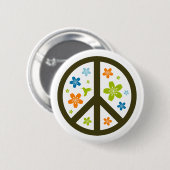 Badge Rond 5 Cm Conception florale de paix (Devant & derrière)
