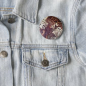 Badge Rond 5 Cm Conception florale marron abstraite 1 (En situation)