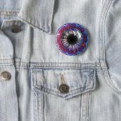 Badge Rond 5 Cm Conception fractale des yeux de Tesla (En situation)