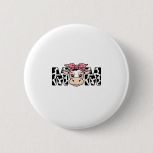 Badge Rond 5 Cm Conception graphique de maman vache mignonne arc_1