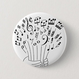 Badge Rond 5 Cm Conception graphique : fleurs des notes musicales