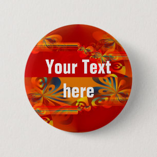 Badge Rond 5 Cm Conception Graphique Sans Couture - rouge orange I