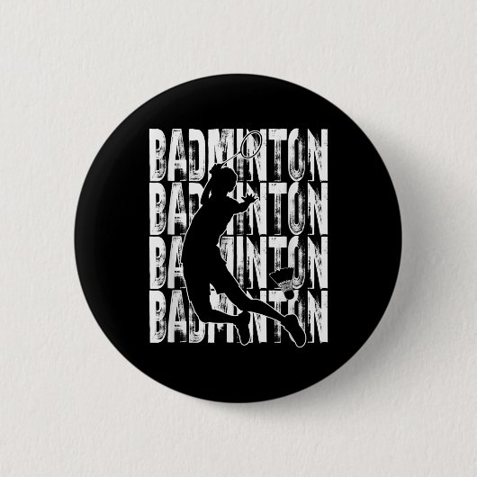 Badge Rond 5 Cm Conception Graphique Thème Amoureux de Badminton (Devant)