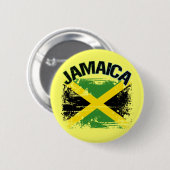 Badge Rond 5 Cm Conception grunge de drapeau de la Jamaïque de (Devant & derrière)