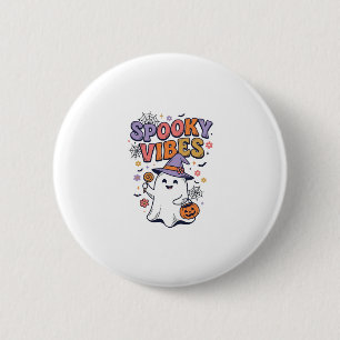 Badge Rond 5 Cm Conception Halloween Rétro Fantôme Mignon Vibes So