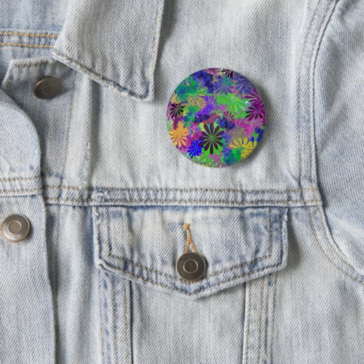 Badge Rond 5 Cm Conception hippie de flower power (En situation)