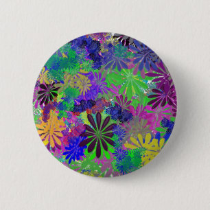Badge Rond 5 Cm Conception hippie de flower power