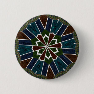Badge Rond 5 Cm Conception inspirée du sari avec détails complexes