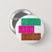 Badge Rond 5 Cm Conception lumineuse de couleurs de lard d'amour (Devant & derrière)