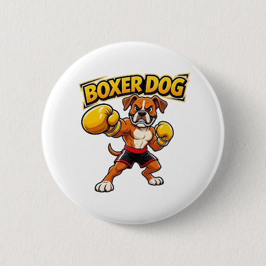 Badge Rond 5 Cm Conception Originale Drôle Boxe Boxer Chien (Devant)