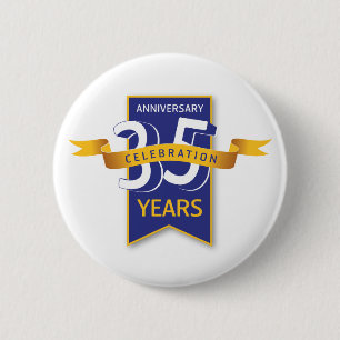 Badge Rond 5 Cm Conception pour le 35e anniversaire