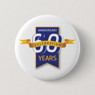 Badge Rond 5 Cm Conception pour le 60e anniversaire